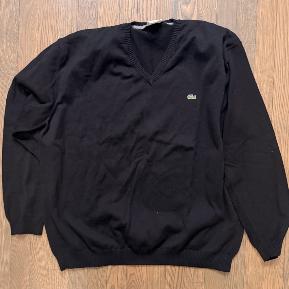Lacoste Black V Neck Sweater